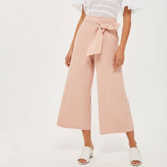 Topshop Pants - NWOT Topshop Tie Crop Wide Leg Trousers